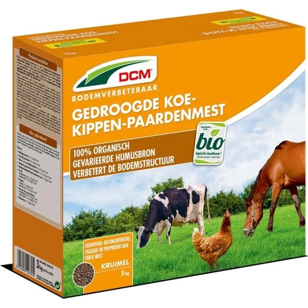 Koe-kip-paardenmest DCM BIO - 3 Kg