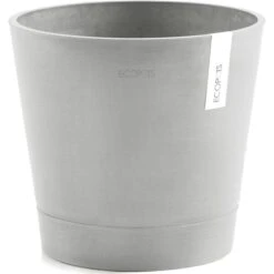ECOPOTS Venice Met Onderschaal - Witgrijs Ø 30 Cm