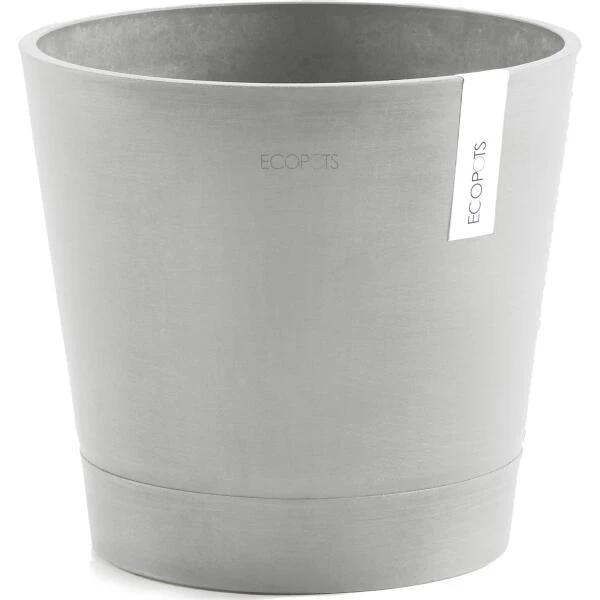 ECOPOTS Venice Met Onderschaal - Witgrijs Ø 30 Cm