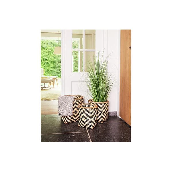 Mand Greece Zwart Naturel - Set Van 3 Stuks - Afbeelding 2