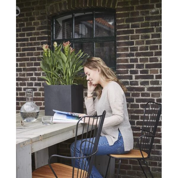 CAPI Bloembak Vierkant Smooth NL 30 × 30 × 30 Cm - Zwart - Afbeelding 4