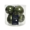 Kerstballen Glas Ø 8 Cm - Mosgroen - Set Van 6 Stuks