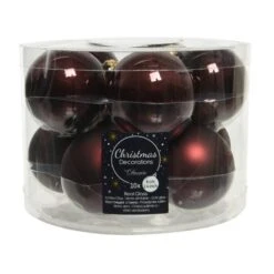 Kerstballen Glas Ø 6 Cm - Mahonie - Set Van 10 Stuks