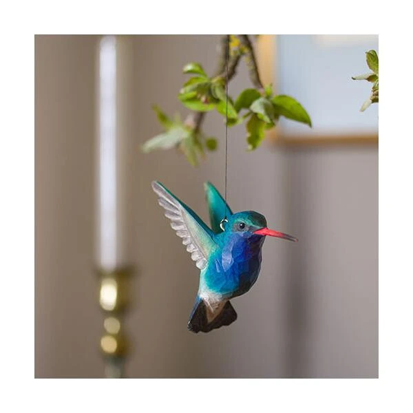 Breedsnavelkolibrie In Lindenhout - Handgemaakt - Afbeelding 3