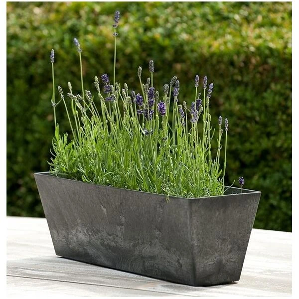 Bloembak Artstone Ella Zwart 37 × 17 × 17 Cm - Afbeelding 2