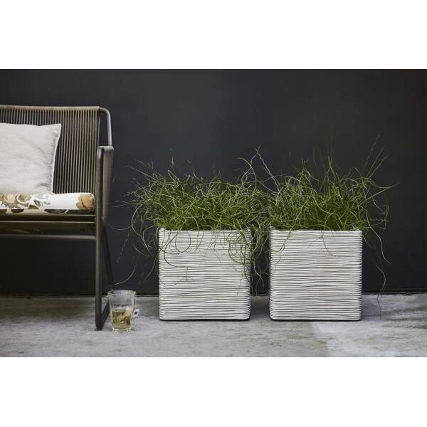 CAPI Bloembak Vierkant Rib NL 40 × 40 × 40 Cm - Ivoor - Afbeelding 2