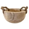 Bowl In Hout Met Jute Handgrepen - Ø 30 × 14 Cm