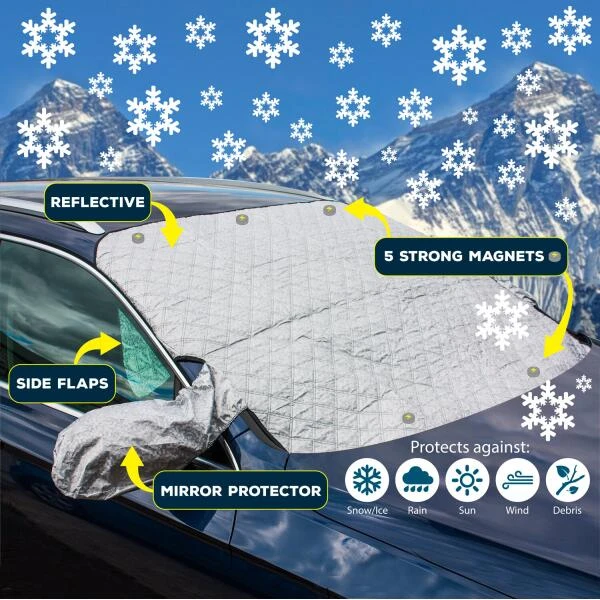 Voorruit Hoes Auto Magnetisch - 100 X 142 Cm - Afbeelding 2