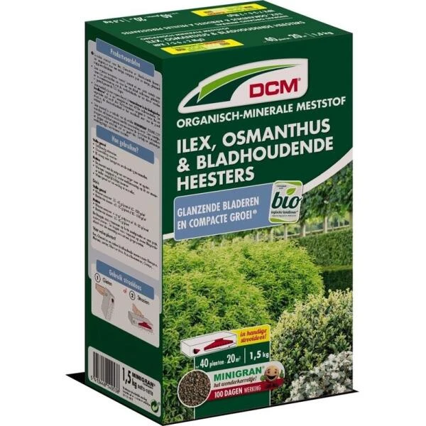 DCM Meststof Ilex, Osmanthus En Bladhoudende Heesters - 1,5 Kg