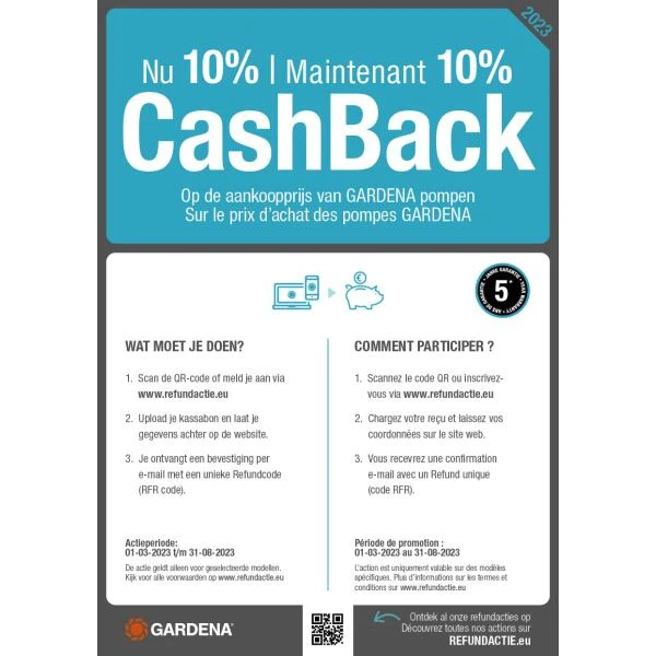 Dompel- En Vuilwaterpomp 15000 GARDENA - Afbeelding 3