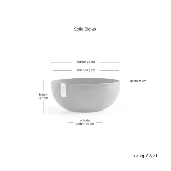 ECOPOTS Sofia Big - Taupe 43 Cm - Afbeelding 5