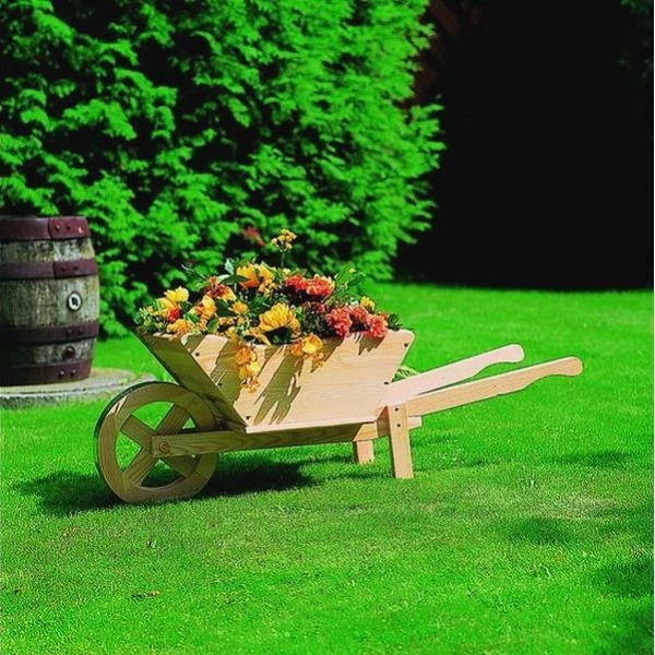 Plantenbak - Houten Kruiwagen