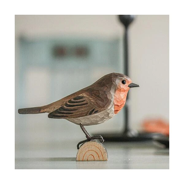 Roodborst In Lindenhout - Handgemaakt - Afbeelding 2