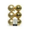 Kerstbal Ø 8 Cm - Licht Goud - Set Van 6 Stuks