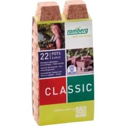Vezelpotjes Vierkant Biologisch Afbreekbaar - 6 × 6 Cm - Set Van 22 Stuks