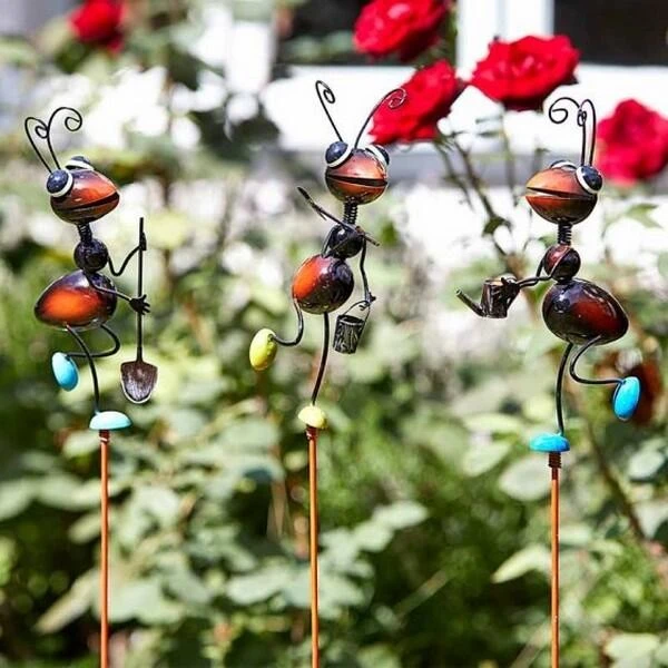 Tuinierende Mieren - Tuinprikkers - Set Van 3 Stuks