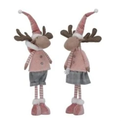 Moose Milvyo - Eland In Kerstoutfit 55 Cm - Set Van 2 Stuks