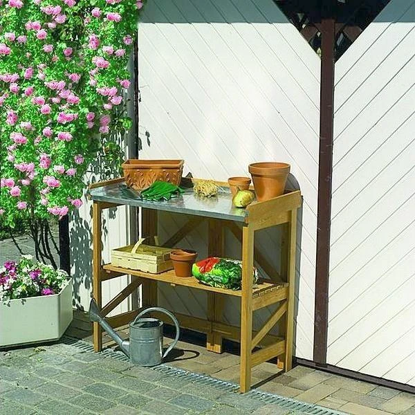 Opklapbare Houten Oppottafel - Afbeelding 2