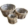 Rieten Manden - Set Van 3 Stuks