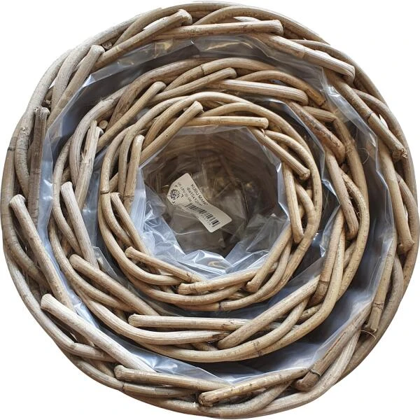 Rieten Manden - Set Van 3 Stuks - Afbeelding 3