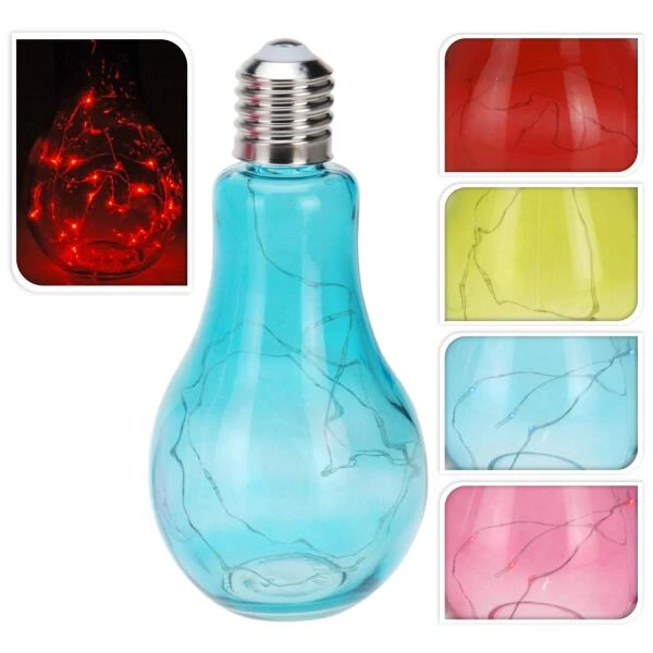 Sfeerlamp In Kleuren - Gloeilamp Met Ledslinger - Set Van 4 Stuks