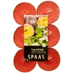 Theelicht Maxi Tropische Vruchten - 10 Uren - Set Van 12 Stuks