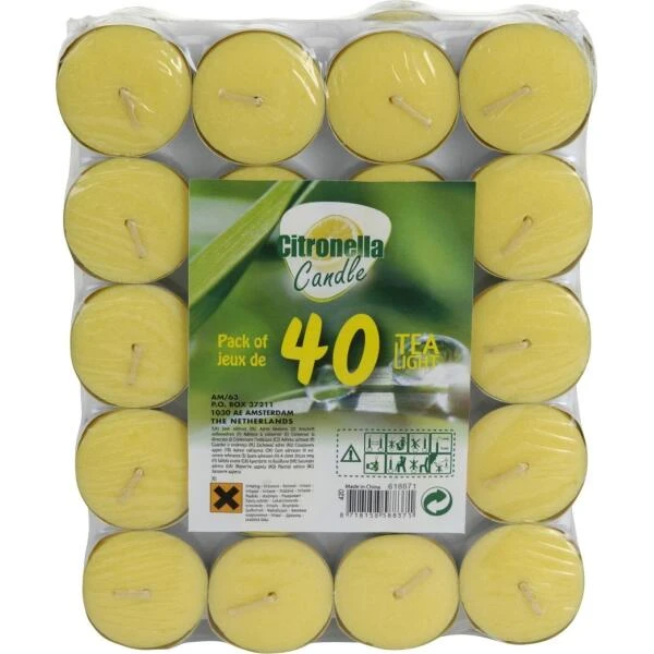 Theelichtjes Citronella - Set Van 40 Stuks