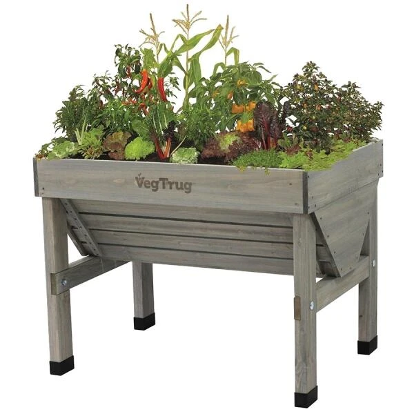 Vegtrug Verhoogde Kweektafel Grijs - 100 × 80 × 80 Cm