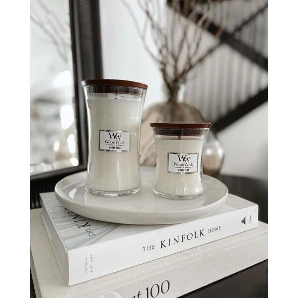 WoodWick Large Candle - White Teak - Afbeelding 2